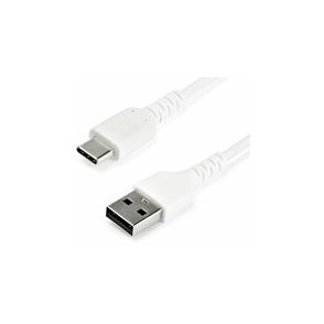 StarTech.com 1m USB A to USB C Charging Cable - Durable Fast Charge & Sync USB 2.0 to USB Type C Data Cord - Aramid Fiber M/M 3A White