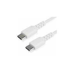 StarTech.com 1m USB C Charging Cable - Durable Fast Charge & Sync USB 2.0 Type C to C Charger Cord - TPE Jacket Aramid Fiber M/M 60W White