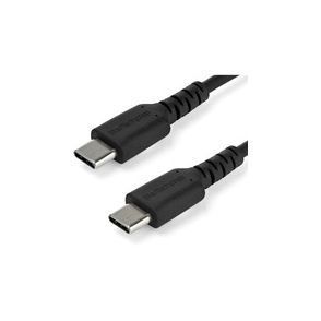 StarTech.com 2m USB C Charging Cable - Durable Fast Charge & Sync USB 2.0 Type C to C Charger Cord - TPE Jacket Aramid Fiber M/M 60W Black