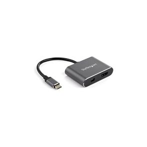 StarTech.com USB C Multiport Video Adapter - 4K 60Hz USB-C to HDMI 2.0 or Mini DisplayPort 1.2 Monitor Display Adapter - HBR2 HDR