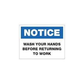 Lorell NOTICE Wash Hands Sign