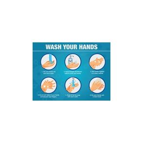 Lorell WASH YOUR HANDS 6 Steps Sign