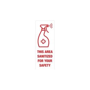 Avery Surface Safe THIS AREA SANITIZED Decals