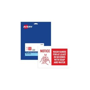 Avery Surface Safe NOTICE WASH HANDS Wall Decals