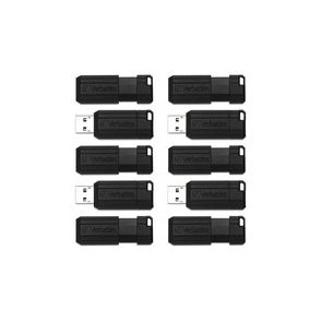 Microban 64GB PinStripe USB Flash Drive - Business 10pk - Black