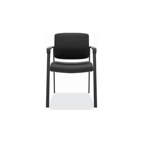 HON Validate Stacking Guest Chair | Black SofThread Leather