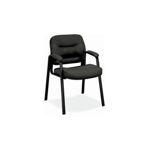 HON Charge Guest Chair | Fixed Arms | Black SofThread Leather