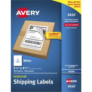 Avery Printable Shipping Labels, 5.5" x 8.5" , 200 Labels (8426)
