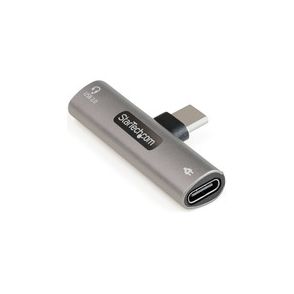 StarTech.com USB C Audio & Charge Adapter, USB-C Audio Adapter, USB C Audio Headset Port and USB Type-C PD Charger, For USB-C Phone/Tablet