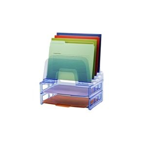 Officemate Blue Glacier™ Large Incline Sorter w/ 2 Letter Trays