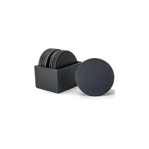 Dacasso Leather Round Coaster Set