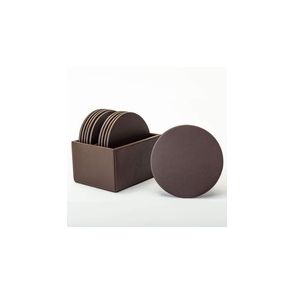 Dacasso Leatherette Round Coaster Set