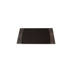 Protacini Castlerock Gray Italian Patent Leather 34" x 20" Side-Rail Desk Pad