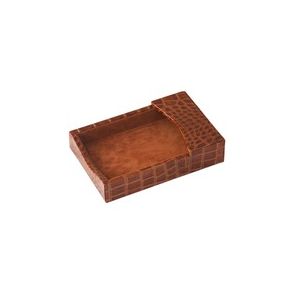 Protacini Cognac Brown Italian Patent Leather 4" x 6" Memo Holder