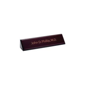 Dacasso Rosewood & Leather Nameplate