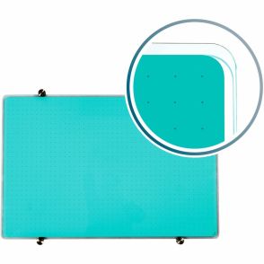 Floortex Viztex® Glacier Teal Multi-Purpose Grid Glass Dry-Erase Board 24" x 36"