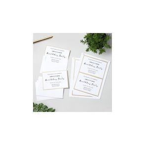 Avery® Laser, Inkjet Invitation Card - Metallic Gold, White