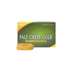 Alliance Rubber 20645 Pale Crepe Gold Rubber Bands - Size #64 - 1 lb Box