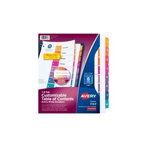 Avery Ready Index Extra-Wide Binder Dividers - Customizable Table of Contents