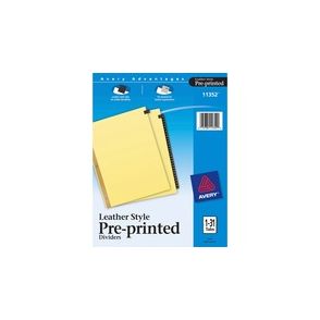 Avery Preprinted Tab Dividers - Gold Reinforced Edge