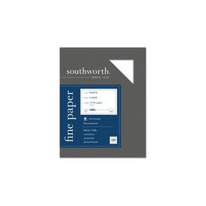 Southworth 31-724-10 Laser Laser Paper - White - Recycled - 25% Recycled Content