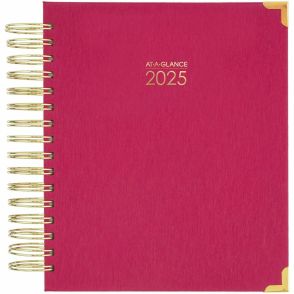 At-A-Glance Harmony Hardcover Daily Monthly Planner, Berry, Medium, 7" x 8 3/4"