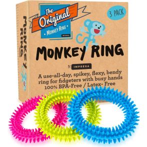 Original Monkey Spiky Sensory Ring, 3-Pack