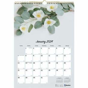 Blueline Romantic Floral Wall Calendar