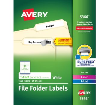 Avery TrueBlock File Folder Labels