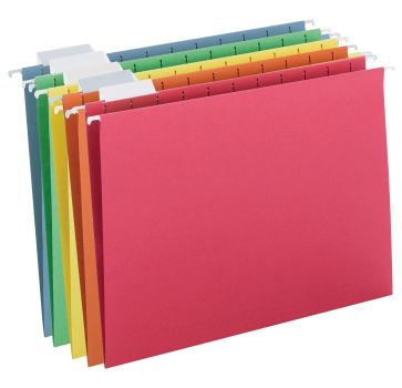 Smead Colored 1/5 Tab Cut Letter Recycled Hanging Folder