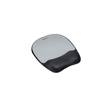 Fellowes Memory foam Mouse Pad/Wrist Rest- Silver Streak