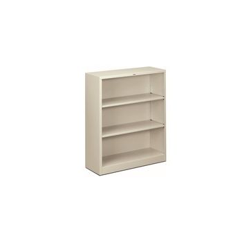 HON Brigade Steel Bookcase | 3 Shelves | 34-1/2"W | Light Gray Finish