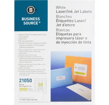 Business Source Bright White Premium-quality Address Labels