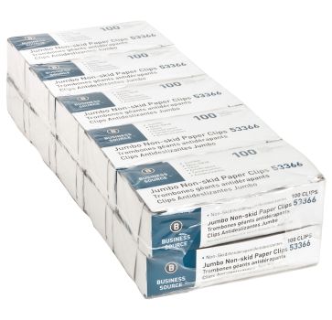 Business Source Jumbo Nonskid Paper Clips