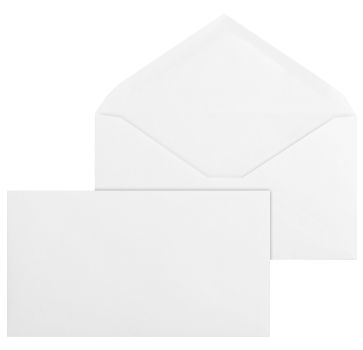 Business Source No. 6-3/4 White Wove V-Flap Business Envelopes