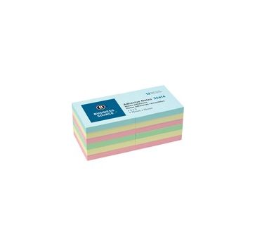 Business Source 3" Plain Pastel Colors Adhesive Notes