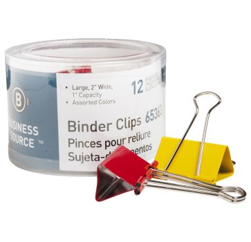 Business Source Colored Fold-back Binder Clips