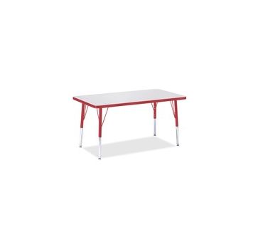 Jonti-Craft Berries Elementary Height Gray Top Rectangular Table