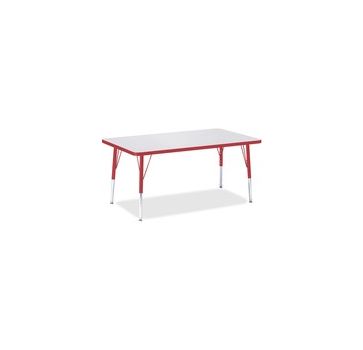 Jonti-Craft Berries Elementary Height Gray Top Rectangular Table