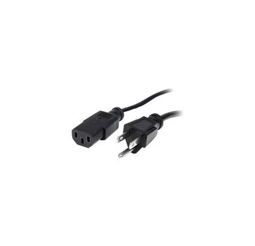 StarTech.com 20ft (6m) Computer Power Cord, NEMA 5-15P to C13, 10A 125V, 18AWG, Black Replacement AC PC Power Cord, TV/Monitor Power Cable