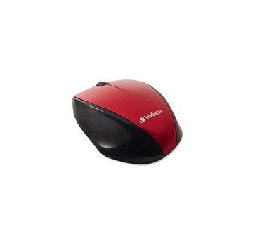 Verbatim Wireless Notebook Multi-Trac Blue LED Mouse - Red