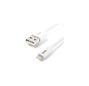 StarTech.com 2m (6ft) Long White Apple 8-pin Lightning Connector to USB Cable for iPhone / iPod / iPad