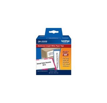 Brother DK2205 - Continuous Length White Film Paper Tape