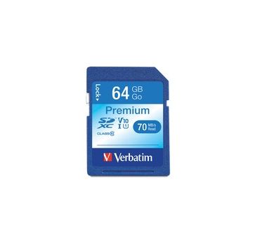 Verbatim 64GB Premium SDXC Memory Card, UHS-I Class 10
