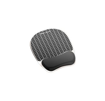 Fellowes Photo Gel Mouse Pad Wrist Rest with Microban - Black Chevron