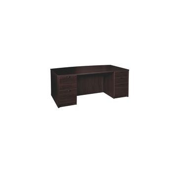 Lorell Prominence 2.0 Bowfront Double-Pedestal Desk