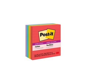Post-it Super Sticky Lined Notes - Playful Primaries Color Collection