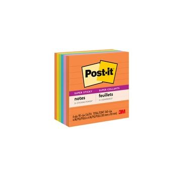 Post-it Super Sticky Lined Notes - Energy Boost Color Collection